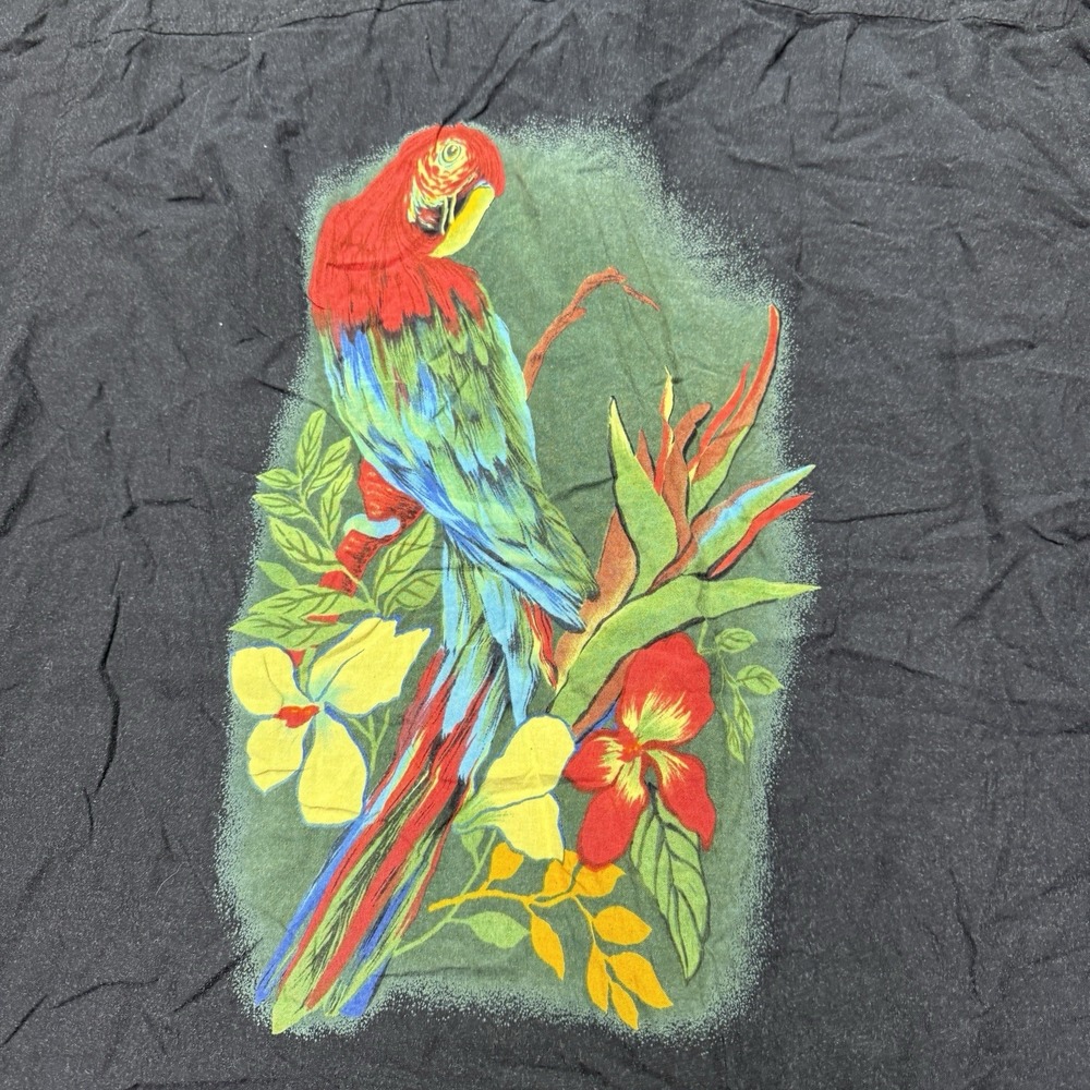 VTG Men's Hawaiian Button Up Shirt Parrot AOP Double‎ Sided Light Weight Large L - Picture 5 of 7